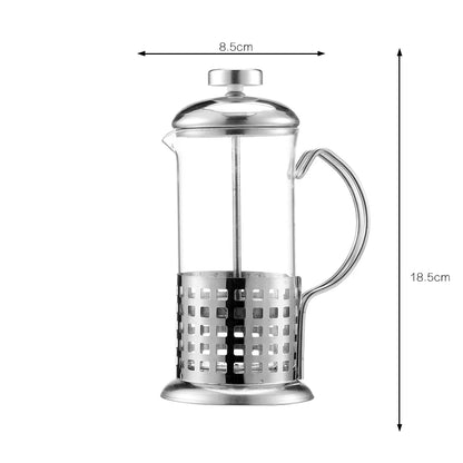 Manual Coffee Espresso Maker Pot French Coffee Tea Percolator Filter Stainless Steel Glass Teapot Cafetiere Press Plunger 350ml