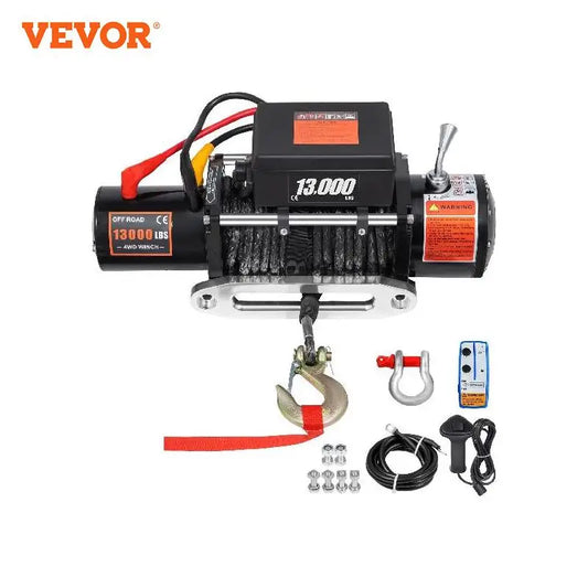 VEVOR Electric Winch,13000lb Load Capacity Truck Winch,65ft Synthetic Rope 12V Power Winch with Wireless Remote Control
